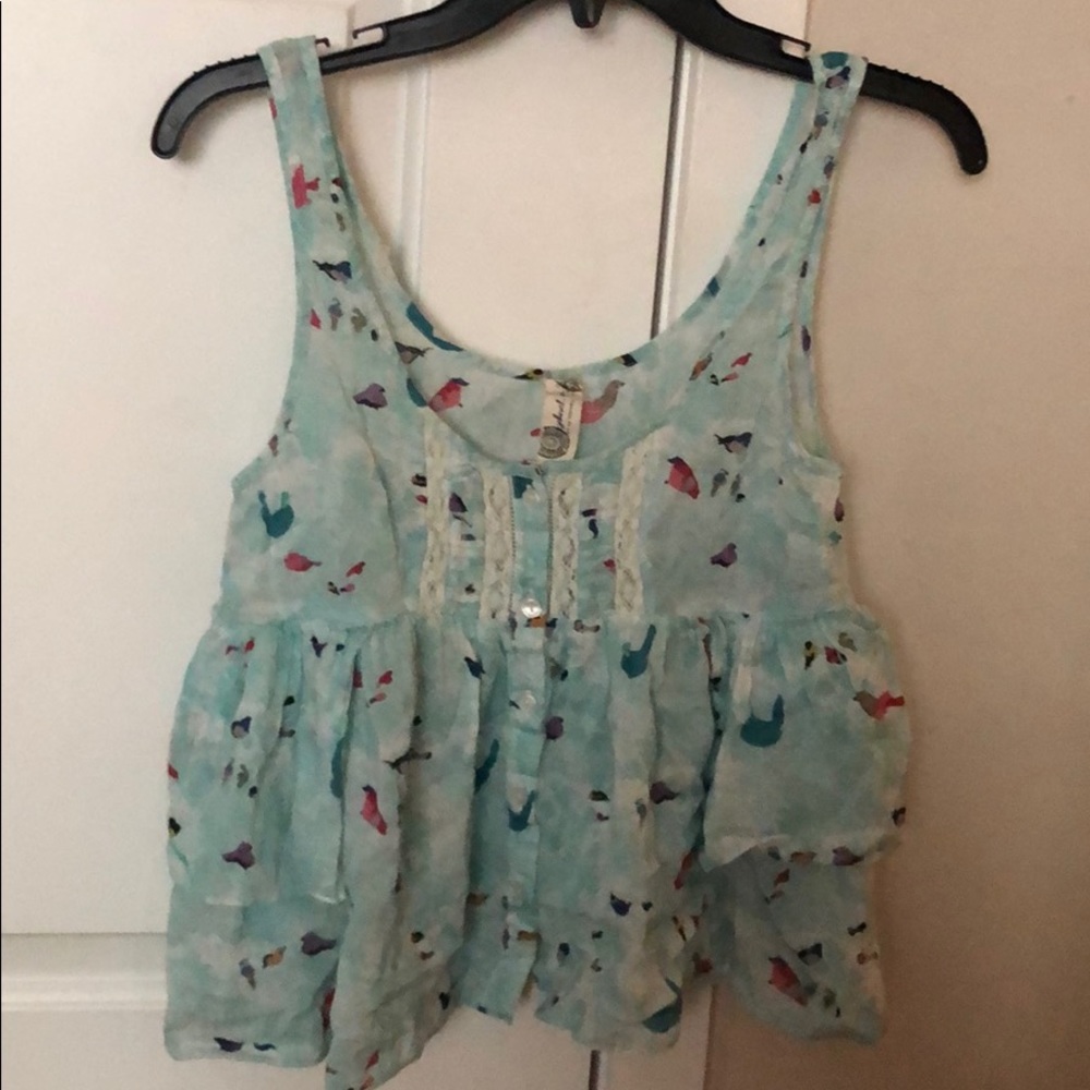 Free people printed birds top